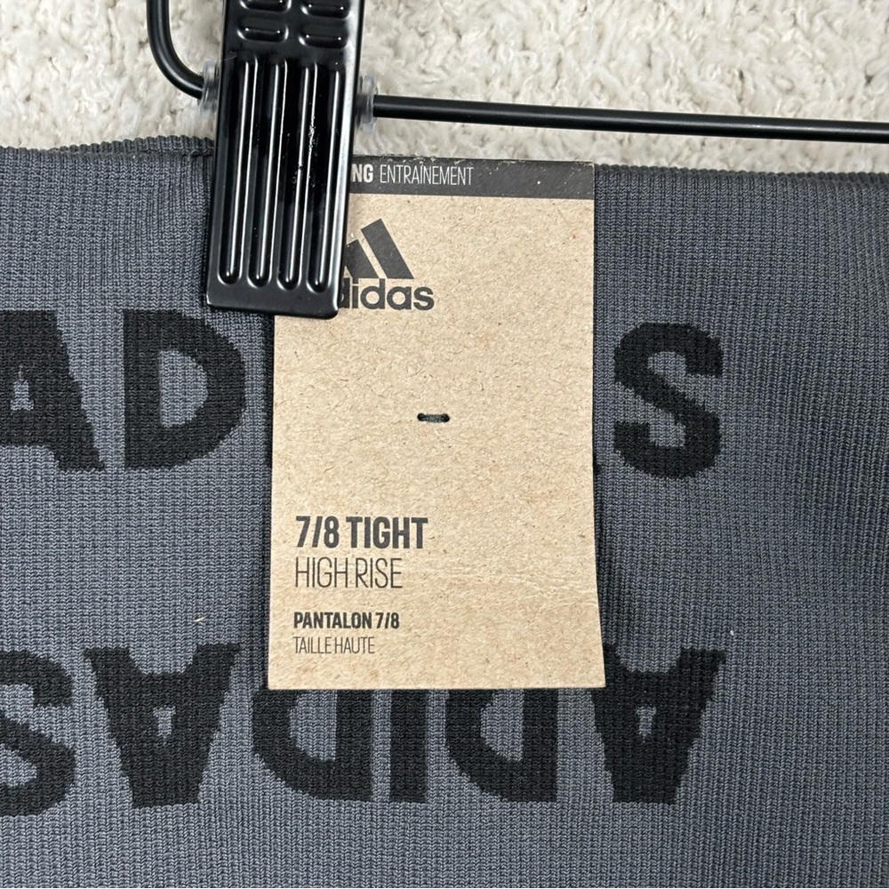 Adidas Leggings Womens 1X Grey 7/8 Tight High Rise Aeroknit Gym Workout Outdoors - Picture 7 of 10